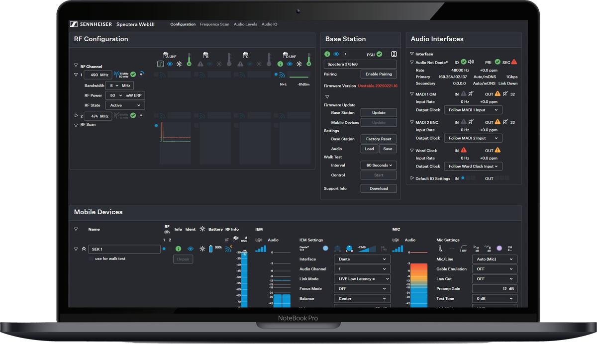 Spectera WebUI system overview